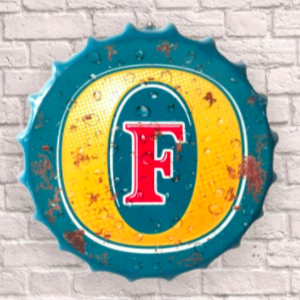 Fosters Beer Giant 30cm Bottle Top Wall Sign