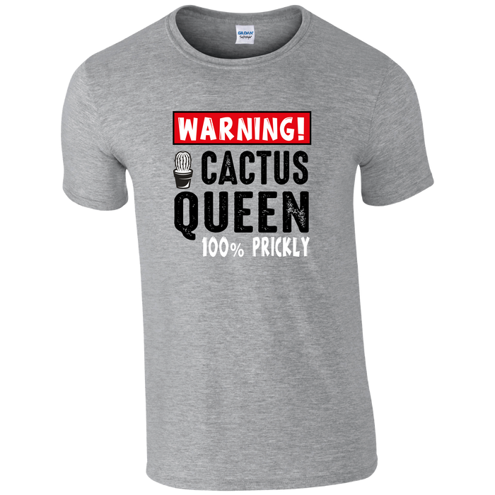 Warning, Cactus Queen, Gardening Humour T-shirt