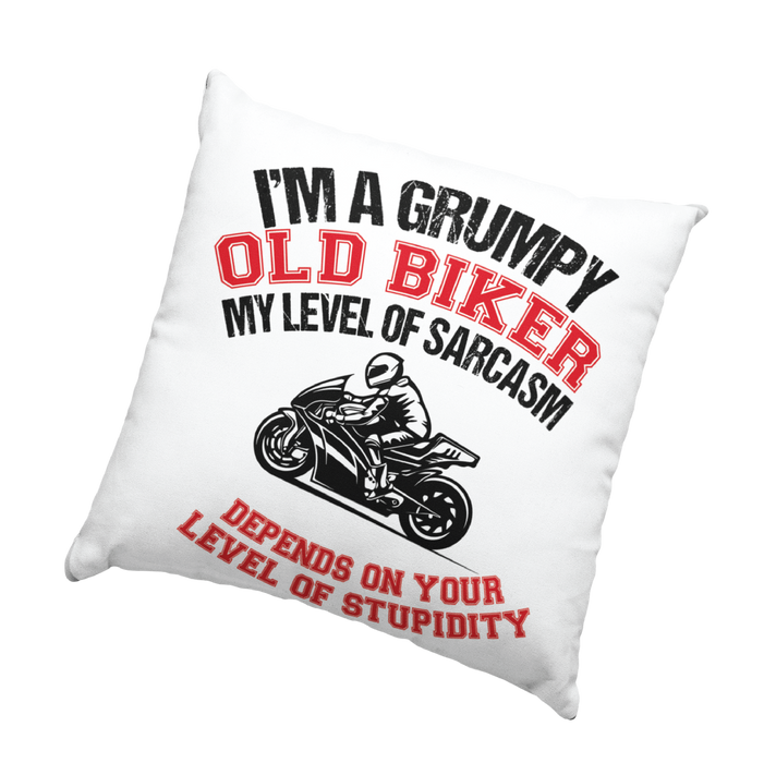Grumpy old biker Motorbike Cushion