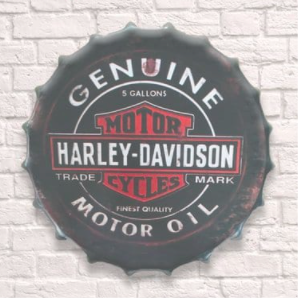 Harley Davidson Giant 30cm Bottle Top Wall Sign