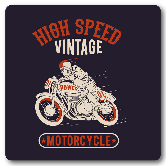 High Speed Vintage Motorcycle Metal Wall Sign