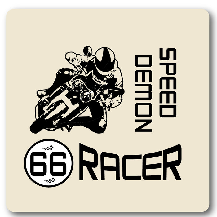 Speed Demon 66 Racer, Motorcycle Metal Wall Sign