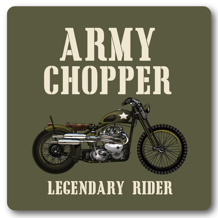 Army Chopper, Motorcycle Metal Wall Sign
