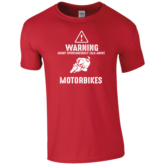 Warning Might Spontaneously Talk About Motorbikes Tee Shirt