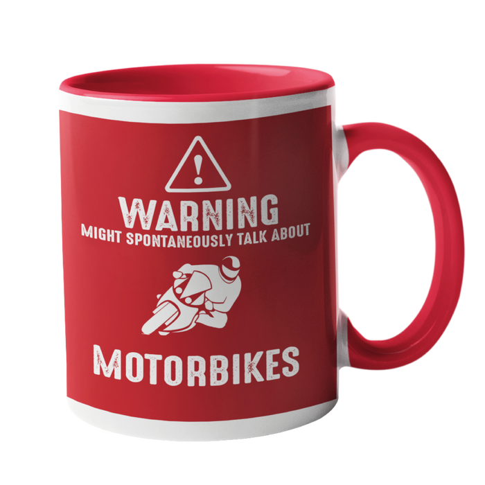 Warning Might Spontaneous Talk about Motorbikes Mug
