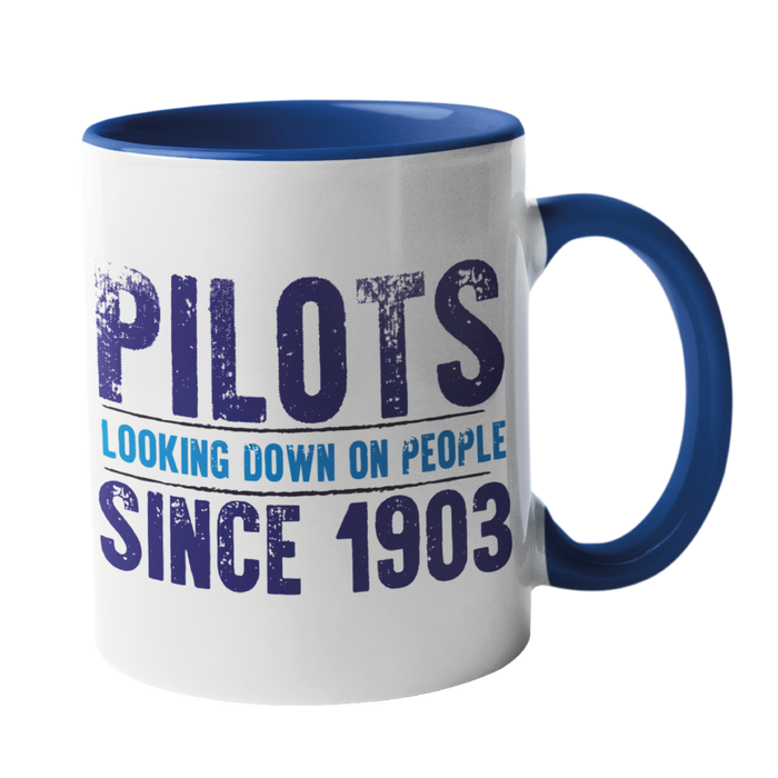 Pilots looking down since 1903, Humour Mug