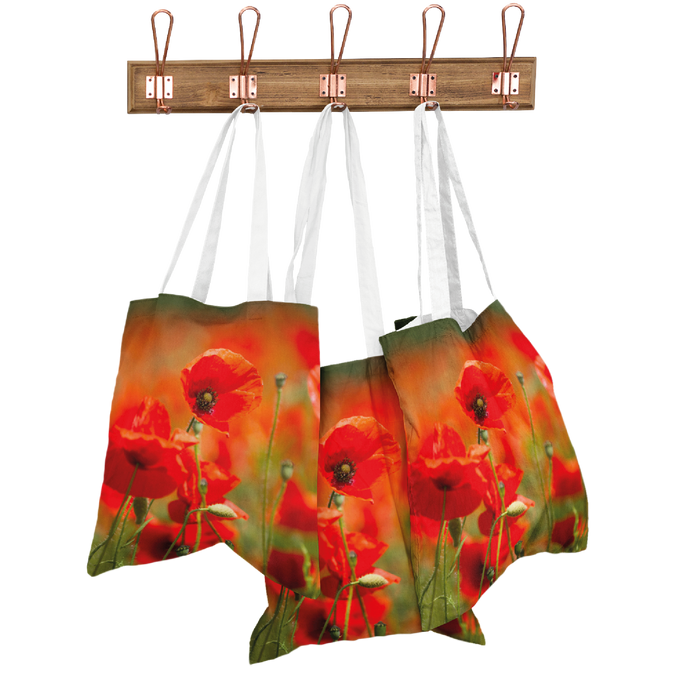 Jane Stanley's Field of Poppies Wipeable Bag for Life Shopping Bag