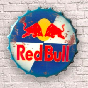Red Bull Giant 30cm Bottle Top Wall Sign
