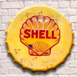 Shell Motor Oil Giant 30cm Bottle Top Wall Sign