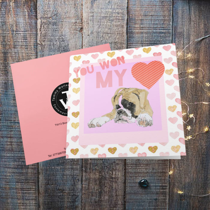 Boxer you won my heart Greeting Card