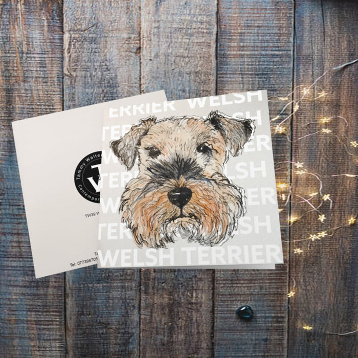 Welsh Terrier Words Design Greetings Card