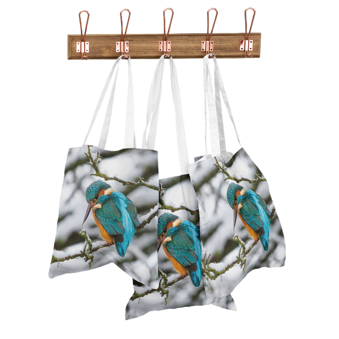 Jane Stanley's Winter Kingfisher Wipeable Bag for Life Shopping Bag