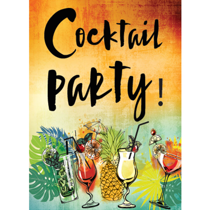 Cocktail Party A3 Metal Sign