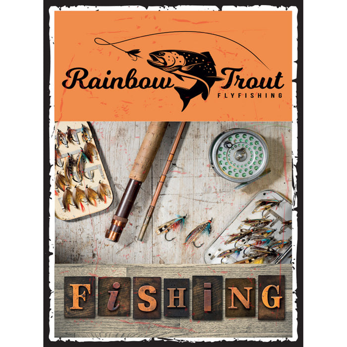 Fly Fishing A3 Metal Sign