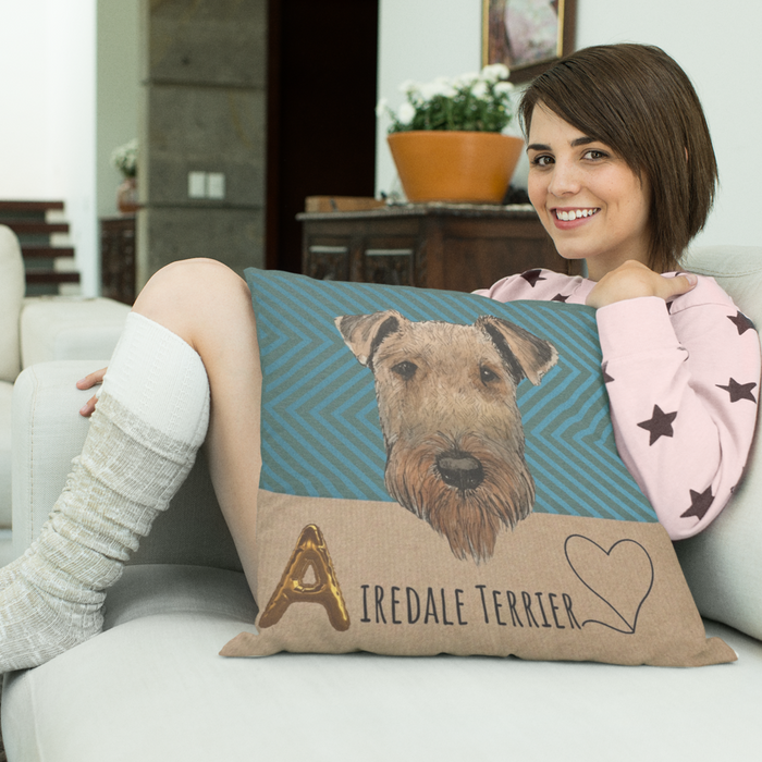 A is for Airedale Cushion