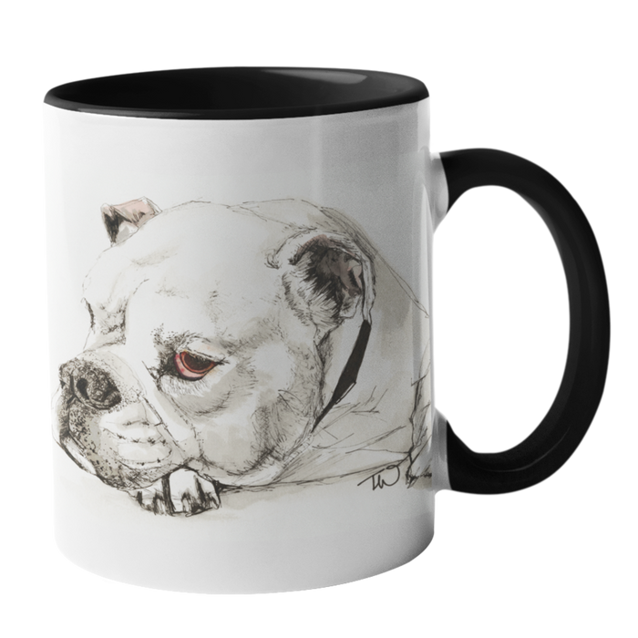 White Staffordshire Bull Terrier Mug