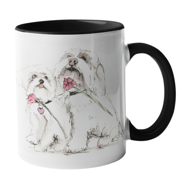 Maltese Terrier Pair Mug
