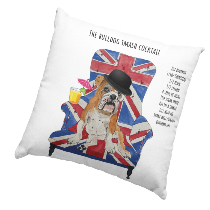 The Bulldog Smash Cocktail Humour Cushion