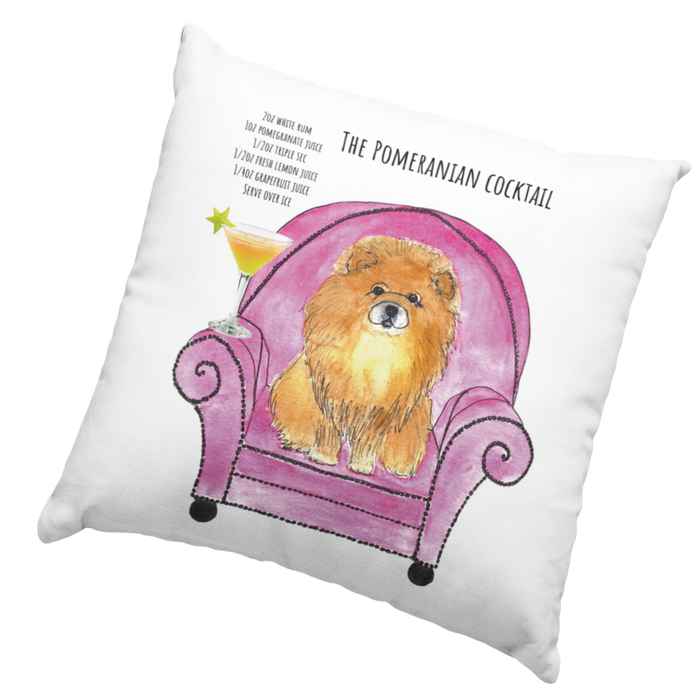 The Pomeranian Cocktail Humour Cushion