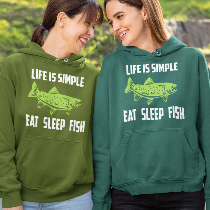 Life is simple, Eat, Sleep, Fish, Fishing Humour Hoodie