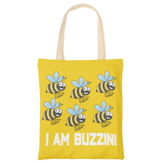 I am buzzin tote shopping bag