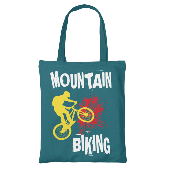 Mountain Biking Canvas Tote Bag