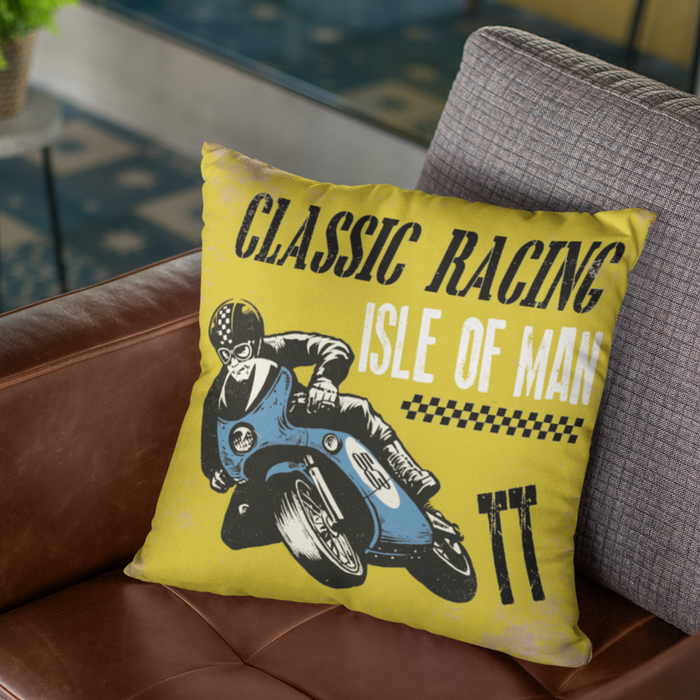 Classic Racing Isle of Man Motorbike Cushion