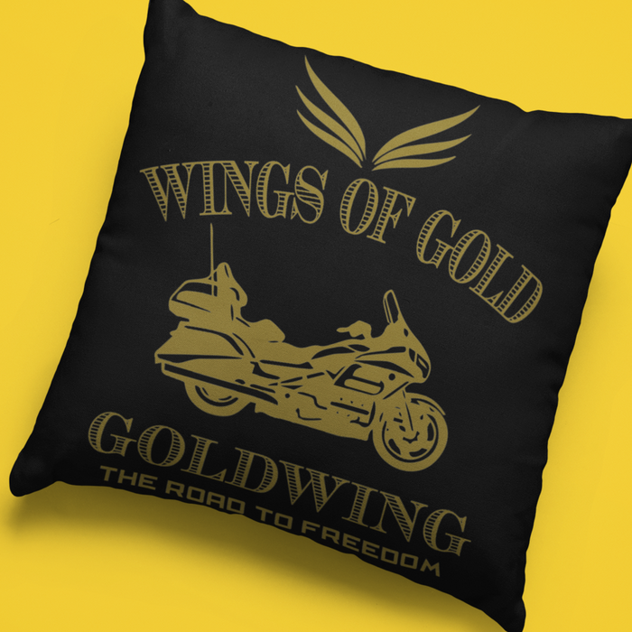 Wings of gold Goldwing Motorbike Cushion