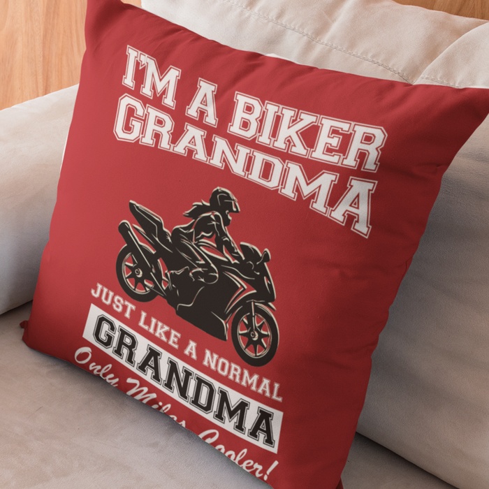 I'm a biker Grandma Motorbike Cushion