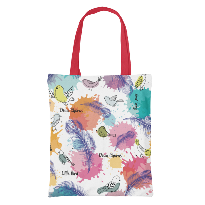 Feathers and Bird Art Canvas Tote Bag