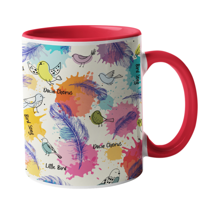 Feathers and Bird Art Canvas Mug
