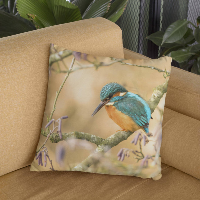 Kingfisher and Catkins Cushion