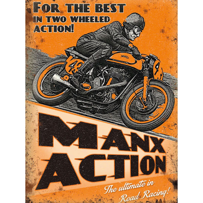 Manx Action A3 Metal Sign