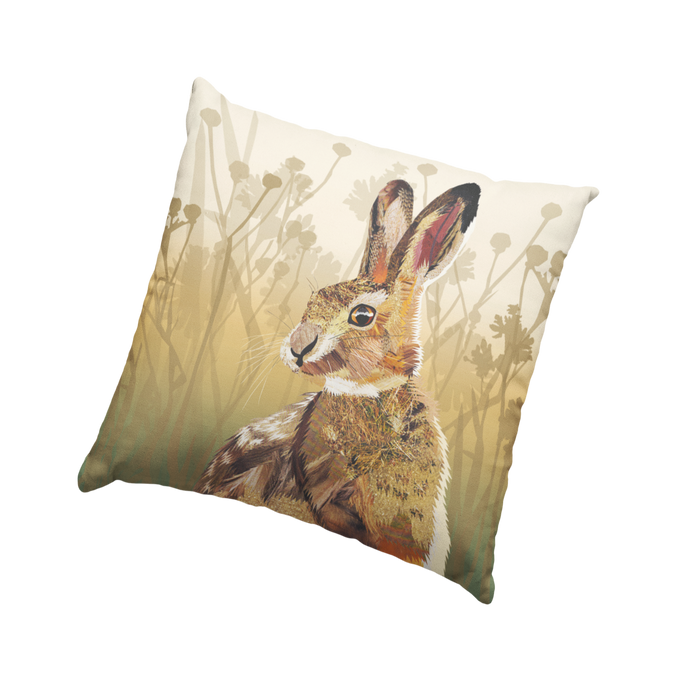 Hare Cushion by Laura Clamp from flying teaspoons