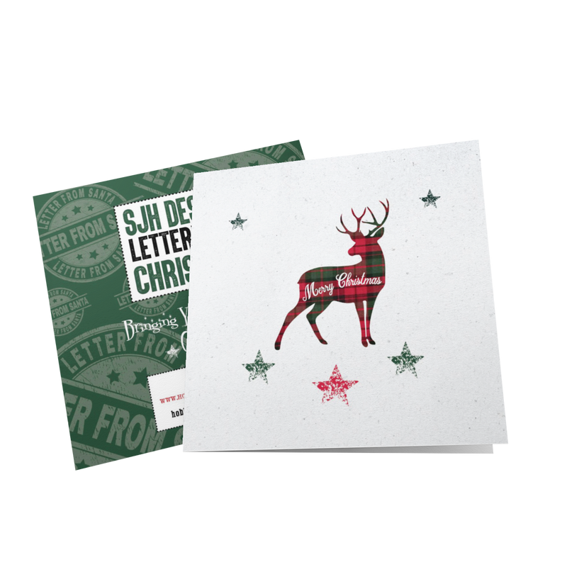 SJH Christmas Card Tartan Stag
