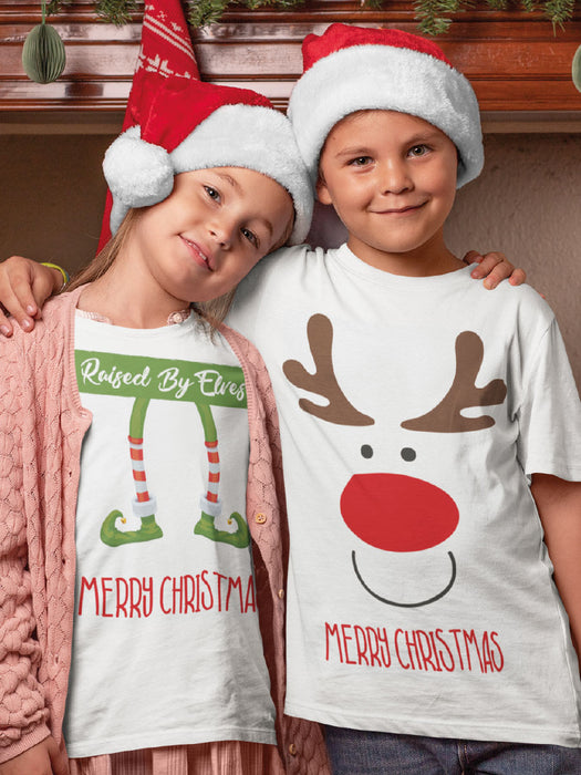 Raised By Elves Christmas T-shirt