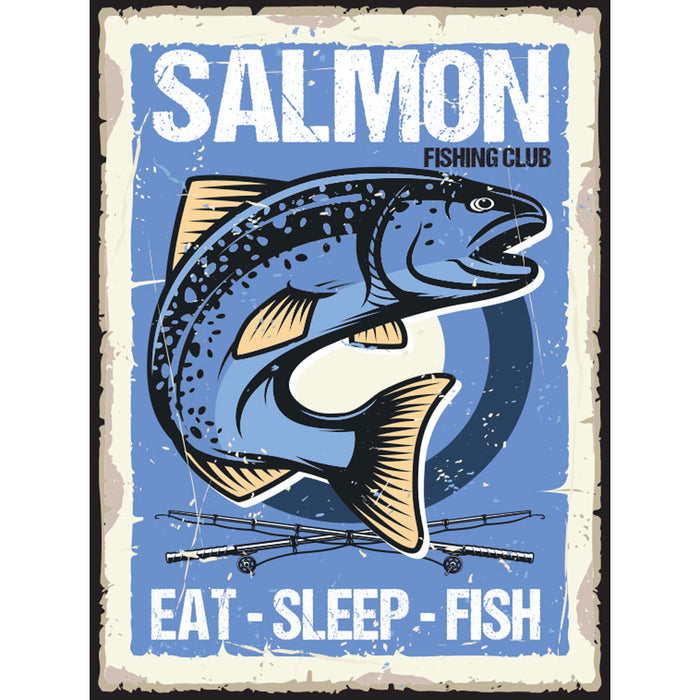 Salmon Fishing A3 Metal Sign