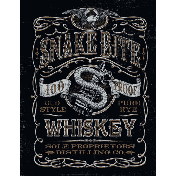 Snake Bite Whiskey A3 Metal Sign